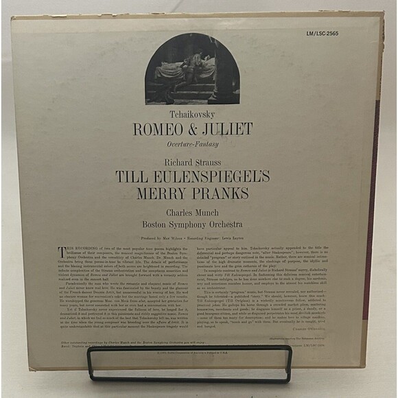 CHARLES MUNCH: tchaikovsky: romeo & juliet, strauss: till eulenspiegel RCA 12" - Picture 2 of 2